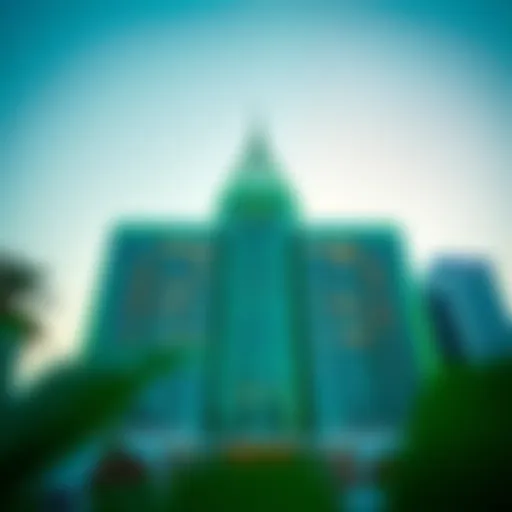 Architectural Marvel of the Emerald Building A stunning view of the Emerald Building showcasing its unique architectural design