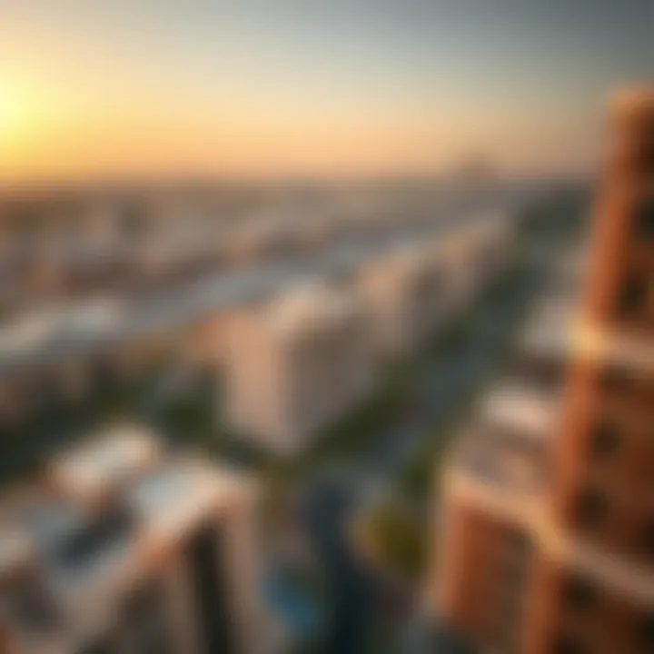 Aerial view of a new real estate development in Dubai