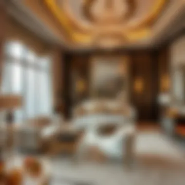 Luxurious interior of a suite at the Emperor Jumeirah highlighting opulent design