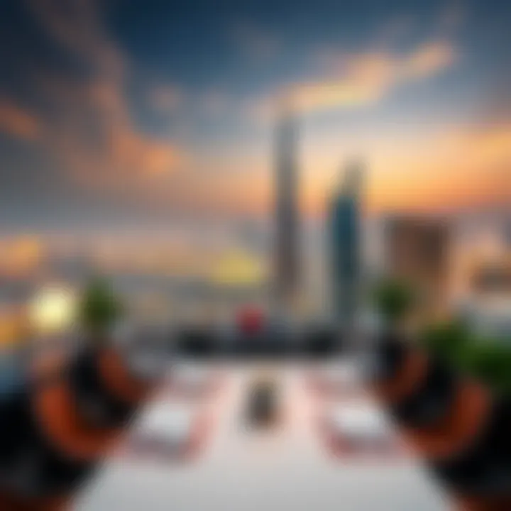 Breathtaking view from the rooftop terrace of the Emperor Jumeirah