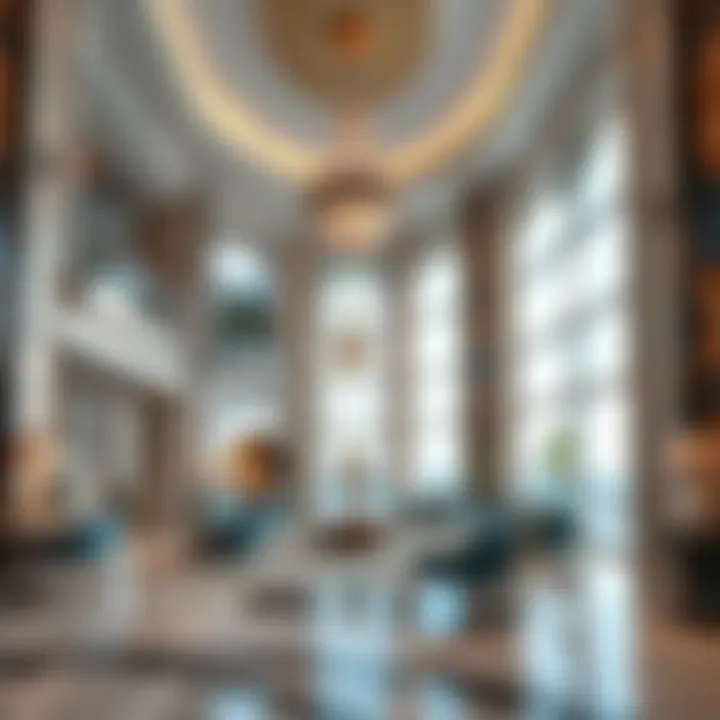 Elegant lobby design of Cote D'Azur Hotel highlighting opulence