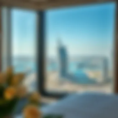 Stunning View from Cote D'Azur Hotel Stunning view from a room at Cote D'Azur Hotel overlooking the Dubai skyline