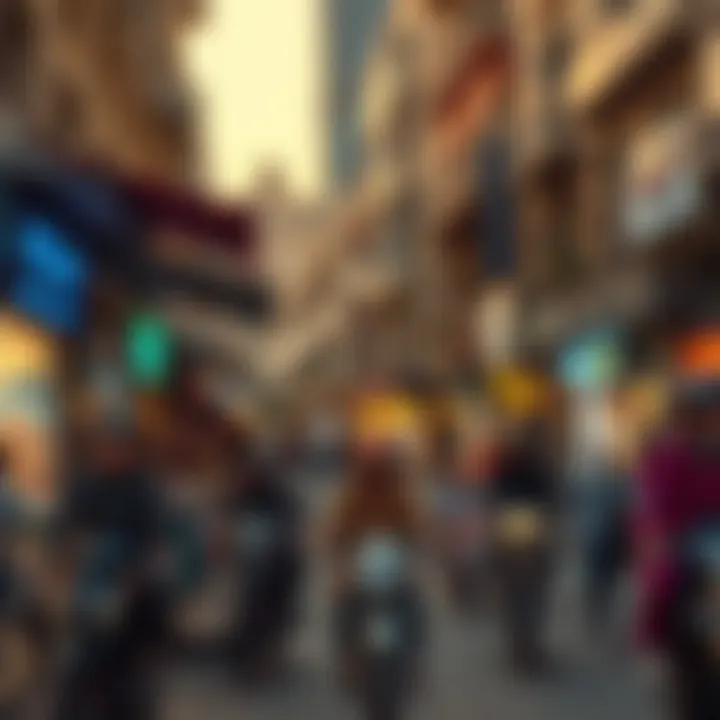 Vibrant street scene reflecting the daily life in Bur Dubai