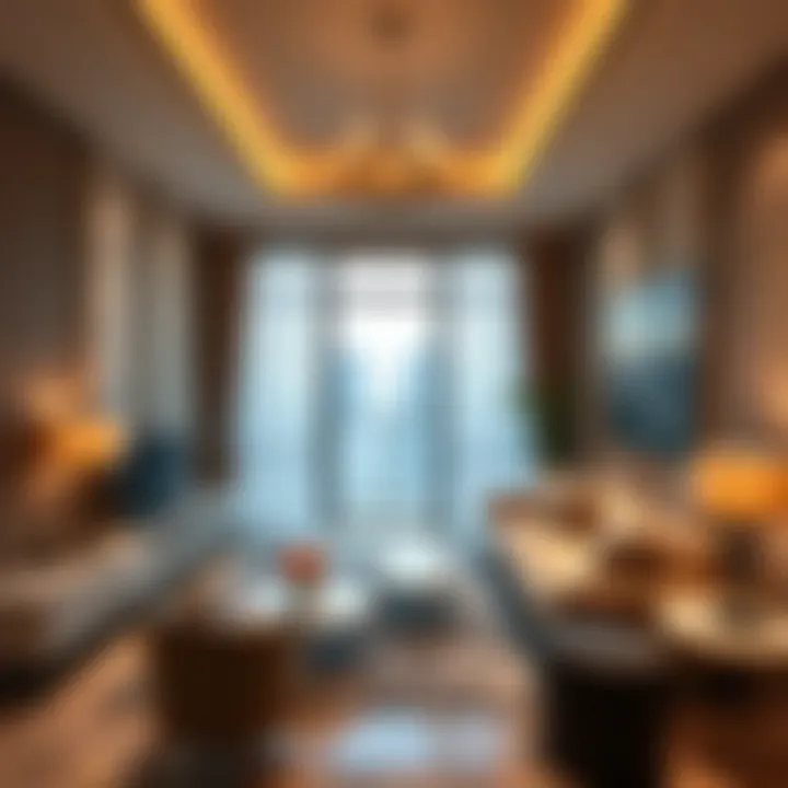 Interior of a luxurious 1 BHK apartment with elegant furnishings