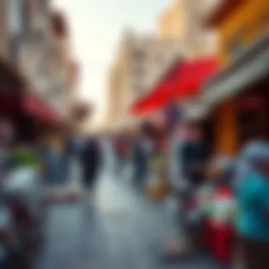A vibrant market scene highlighting local culture and commerce in Al Rashidiya