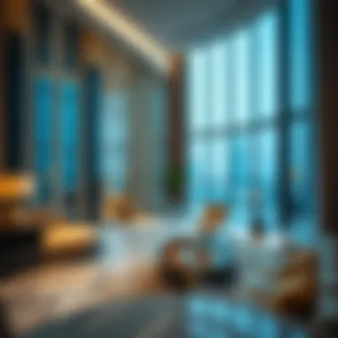 Interior design elements showcasing luxury in Al Shatha Tower