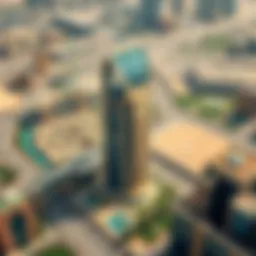 Stunning aerial view of the Sama Building and its surroundings