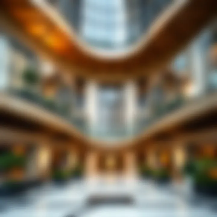 Close-up of the innovative facade design of the Sama Building