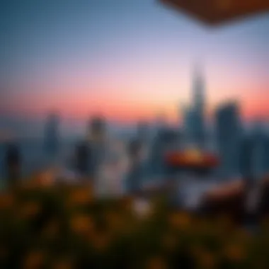 Stunning view from a balcony overlooking the Dubai skyline