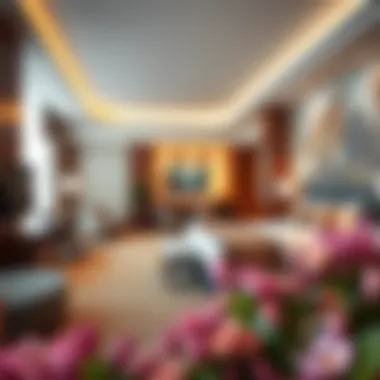 Spacious and sophisticated guest room interior with modern decor