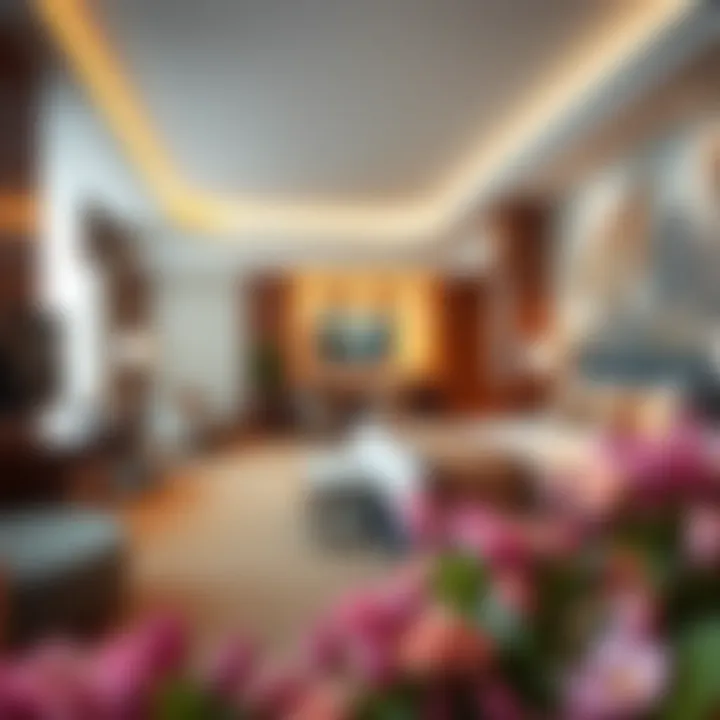 Spacious and sophisticated guest room interior with modern decor