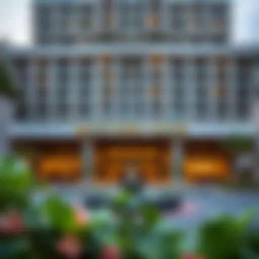 Luxurious exterior view of the Discovery Garden Hotel showcasing its architectural design