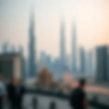 Dubai's Iconic Skyline Stunning skyline of Dubai showcasing iconic tower architecture