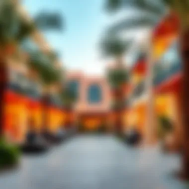 The vibrant community spaces within Dubai Village Park inviting social interaction.