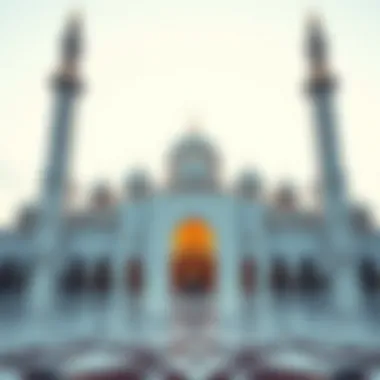 Exterior view of a grand mosque