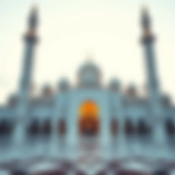 Exterior view of a grand mosque