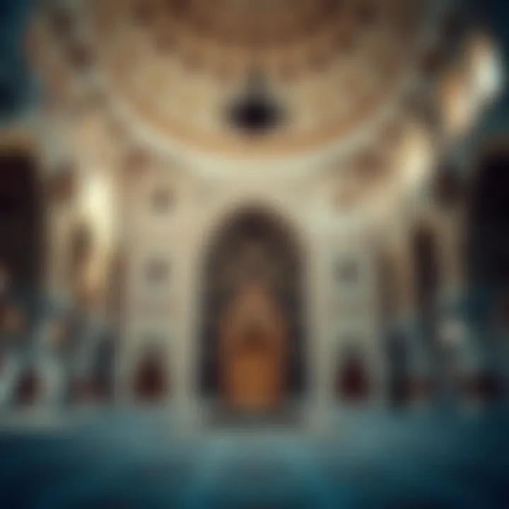 Interior detailing of mosque prayer area