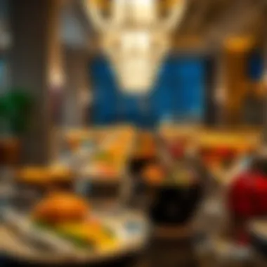 Gourmet dining options at the Emirates Business Lounge