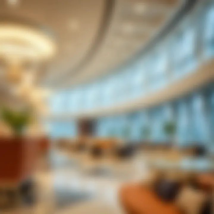 Modern design and ambiance of the Emirates Business Lounge