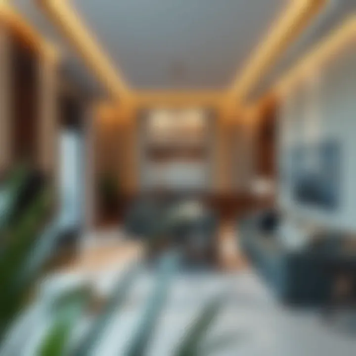 Spacious family room layout showcasing functionality