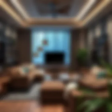 Stylishly organized family room featuring multifunctional furniture