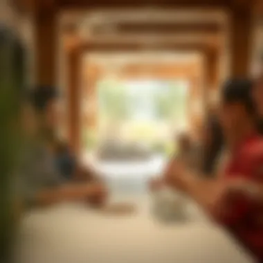 Diverse residents engaging in a communal activity in JVC.