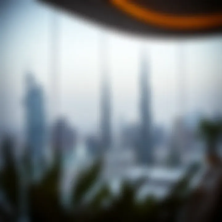 Breathtaking Views of Dubai's Skyline Stunning Dubai skyline view from a holiday home balcony