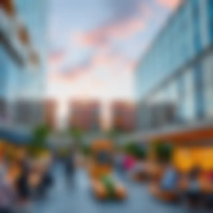 Vibrant community spaces in خوانيج ووك filled with activity