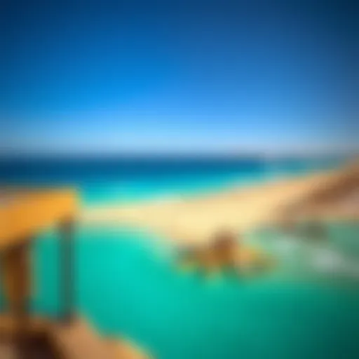 Panoramic View of Mamzar Beach A panoramic view of Mamzar Beach showcasing the azure waters and sandy shores