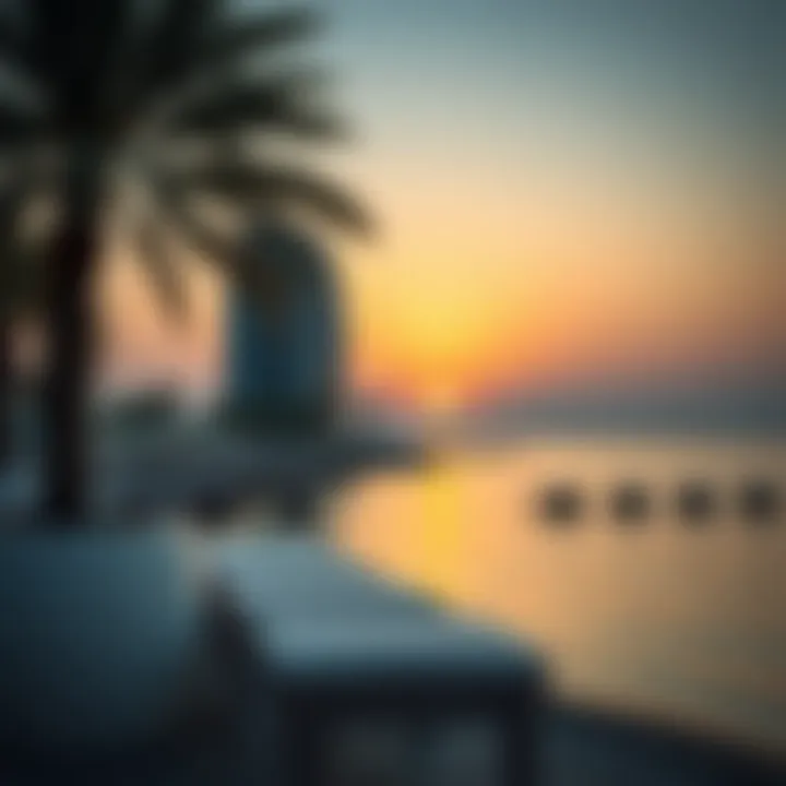 Tranquil Sunset at Mamzar Beach Sunset view over the tranquil waters of Mamzar Beach