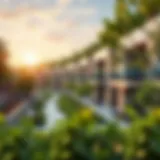 A panoramic view of Nesto JVC showcasing modern architecture and greenery