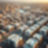 Aerial view of a modern new town development in Dubai showcasing urban planning