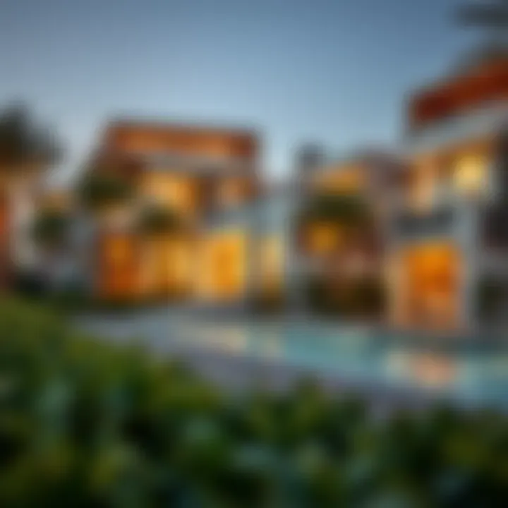 Luxurious residential neighborhood in Dubai with modern architecture