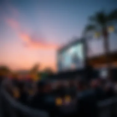 Diverse film selections showcased in an outdoor cinema