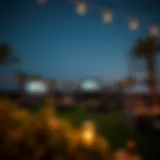 A captivating open air cinema setup under the stars