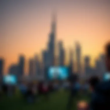 Stunning Dubai skyline as backdrop to an outdoor film event