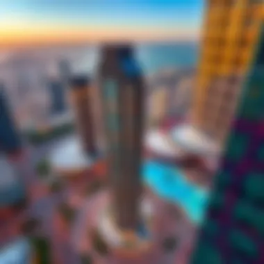 Aerial view of Park Lane Tower showcasing its modern architectural design