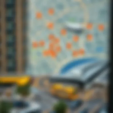 Map highlighting key locations in Bur Dubai for renters