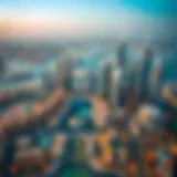 Aerial View of Dubai's Luxury Skyscrapers Aerial view of Dubai's skyline showcasing luxury skyscrapers