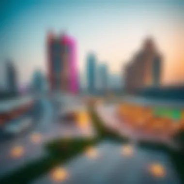 A stunning view of Dubai's promenade showcasing vibrant landscapes and architectural marvels