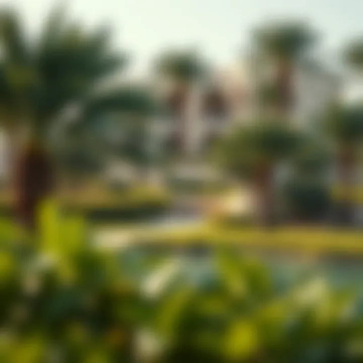 Lush green spaces and parks in Rashidiya Villa