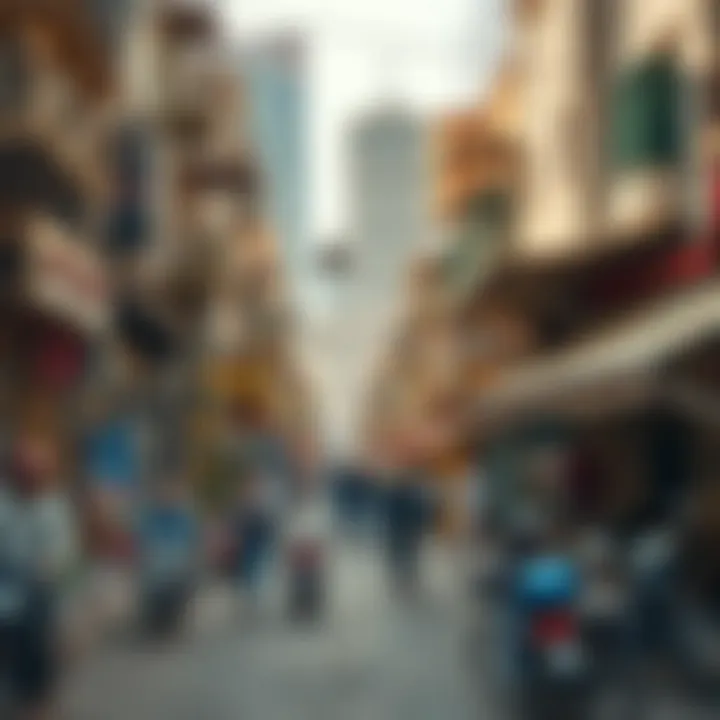 A vibrant street scene in Deira showcasing local culture