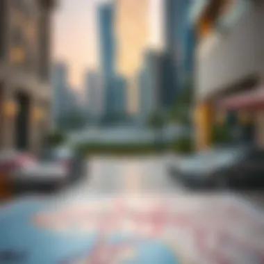 Informative map highlighting popular rental areas in Dubai