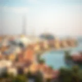 A panoramic view of شارع الفلاح showcasing the blend of modern architecture and traditional elements