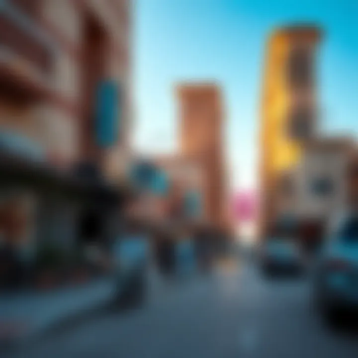 A vibrant street scene in شارع الفلاح reflecting the lifestyle and community spirit