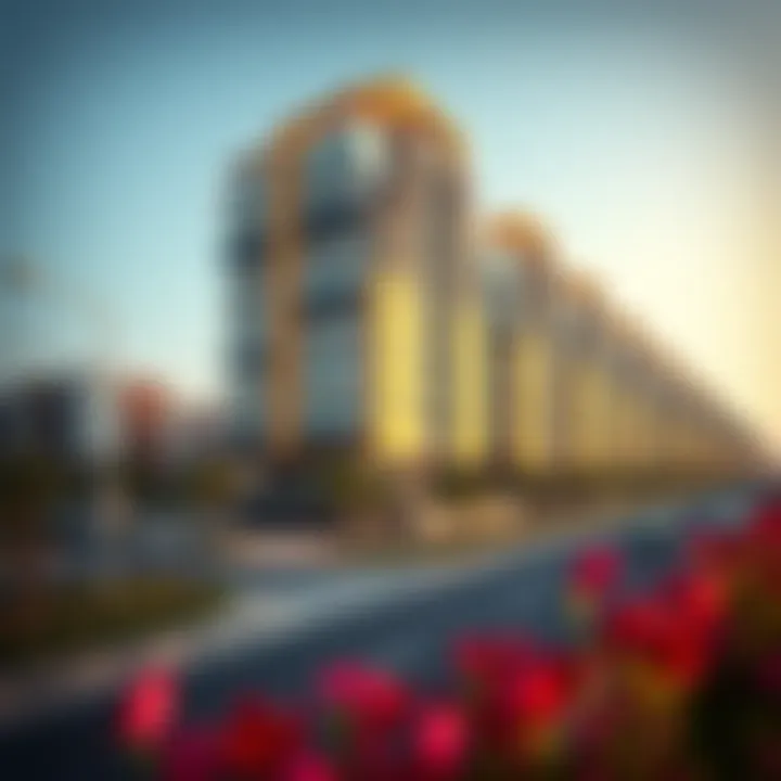 Stylish residential buildings along شارع واسط reflecting modern Dubai architecture