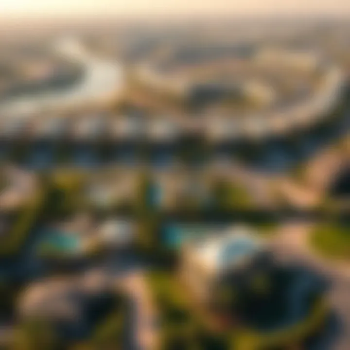 Aerial view of Dubai featuring prime neighborhoods with signature homes