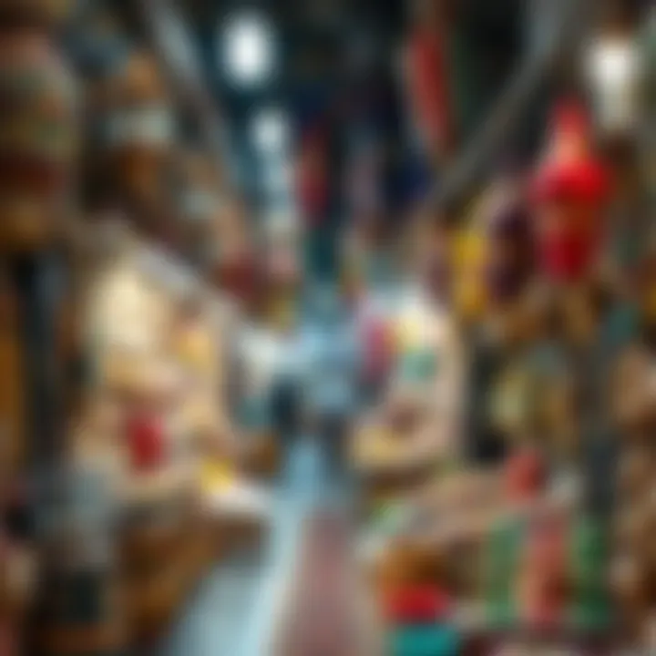 Vibrant stalls filled with traditional goods at Souk Nayef.