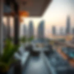 Stunning balcony view of Dubai skyline