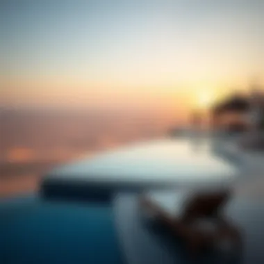 Luxury resort with an infinity pool overlooking the desert